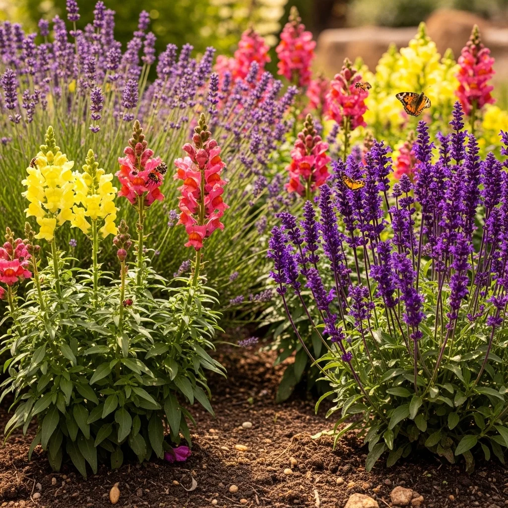 Snapdragons with Lavender and Salvia