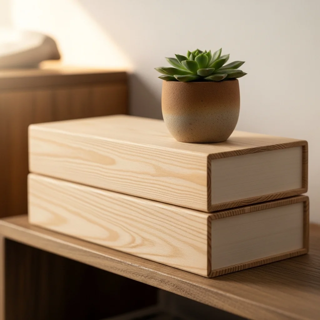 Stacked Wooden Book Boxes as a Riser