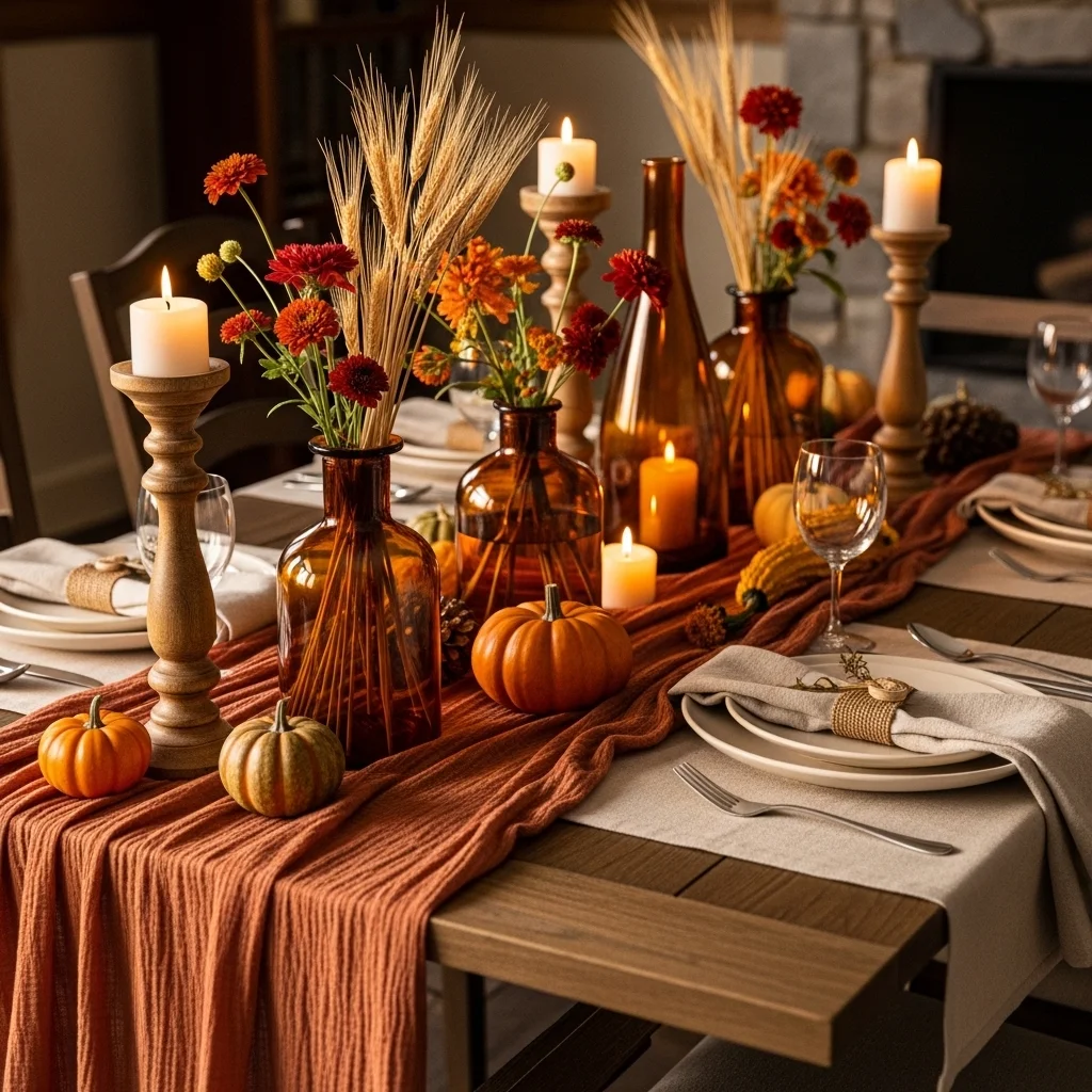 Terracotta Cheesecloth for a Warm Earthy Tablescape