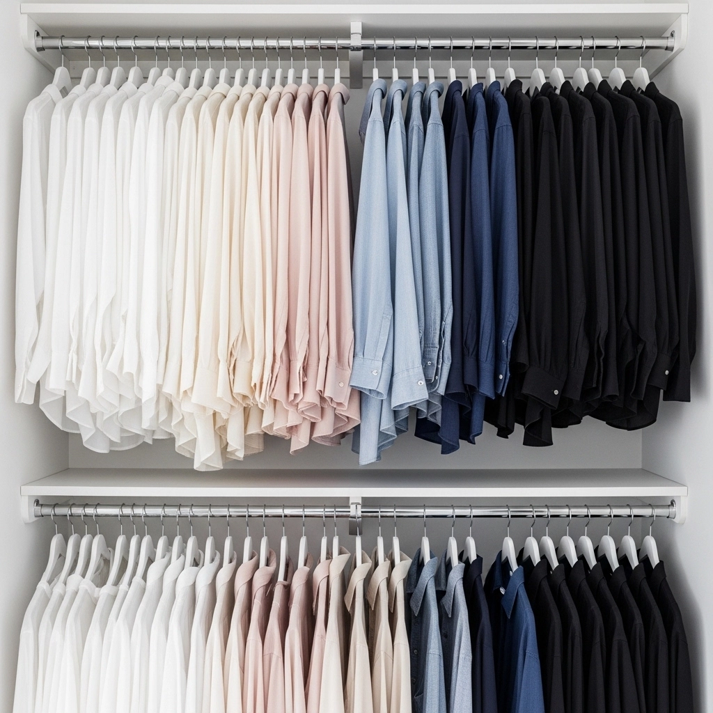 The Color-Coded Double Rod Closet System