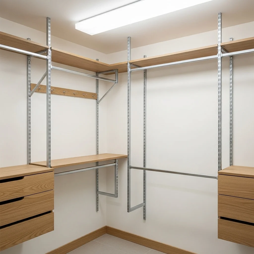 The DIY Double Rod Closet Using Adjustable Wall Standards