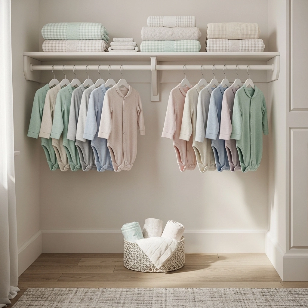 The Double Rod Closet Idea for a Nursery