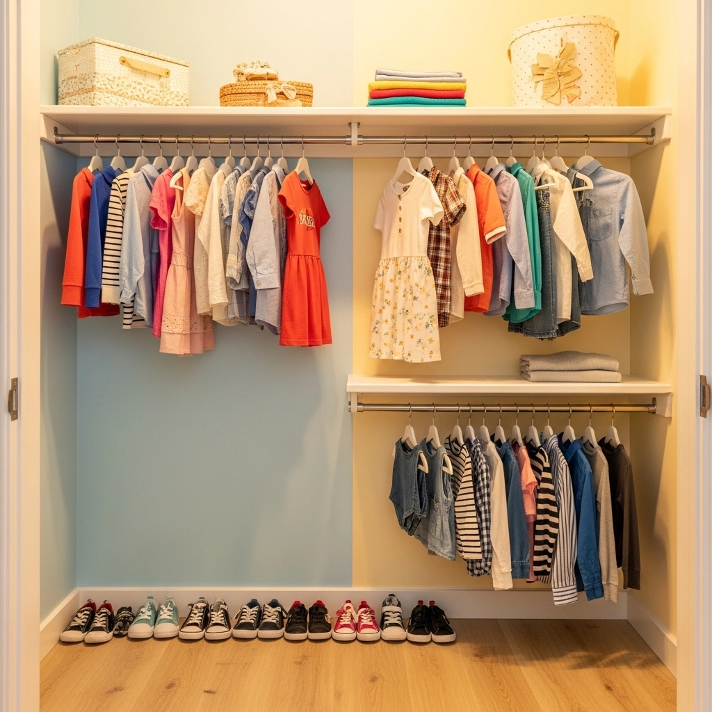 The Double Rod Kids Closet Idea