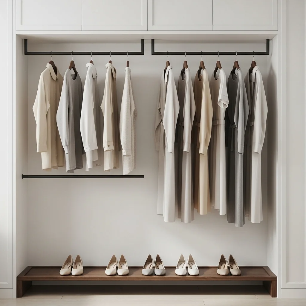 The Minimalist Double Rod Closet with Curated Essentials