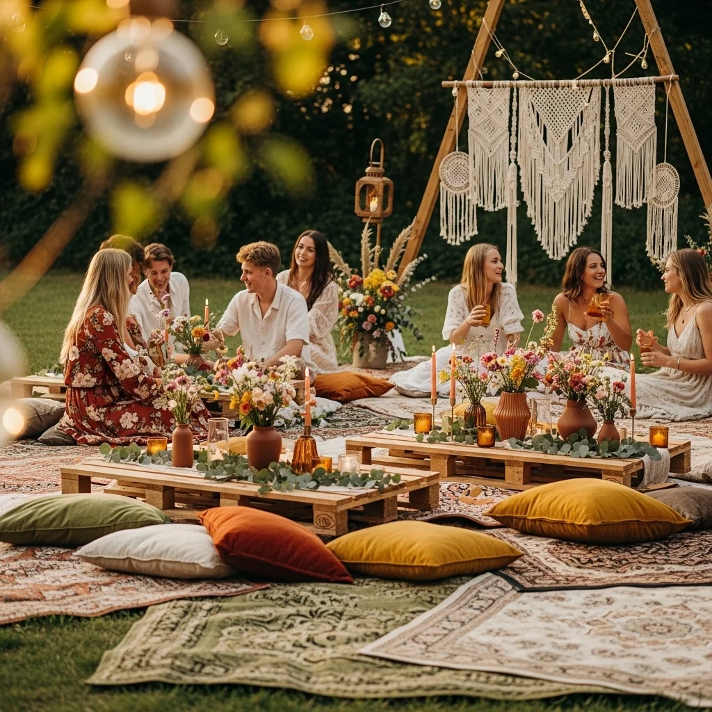 Throw a Boho-Inspired Outdoor Lounge Party