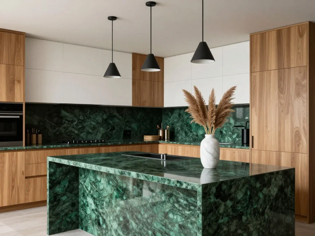 Bold and Colored Countertops for a Distinctive Kitchen