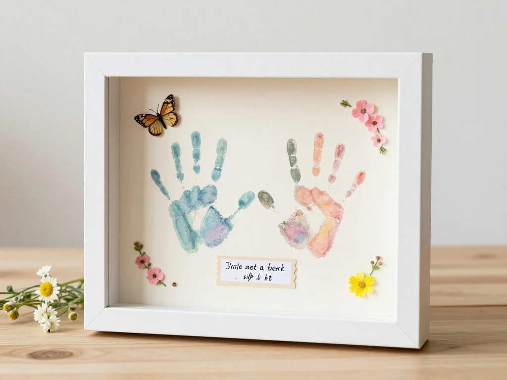 Childrens Handprint Shadow Box