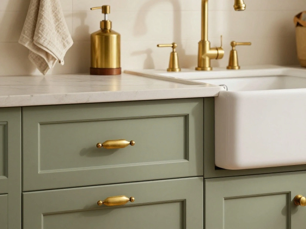 Choose Warm Metals for Hardware and Fixtures