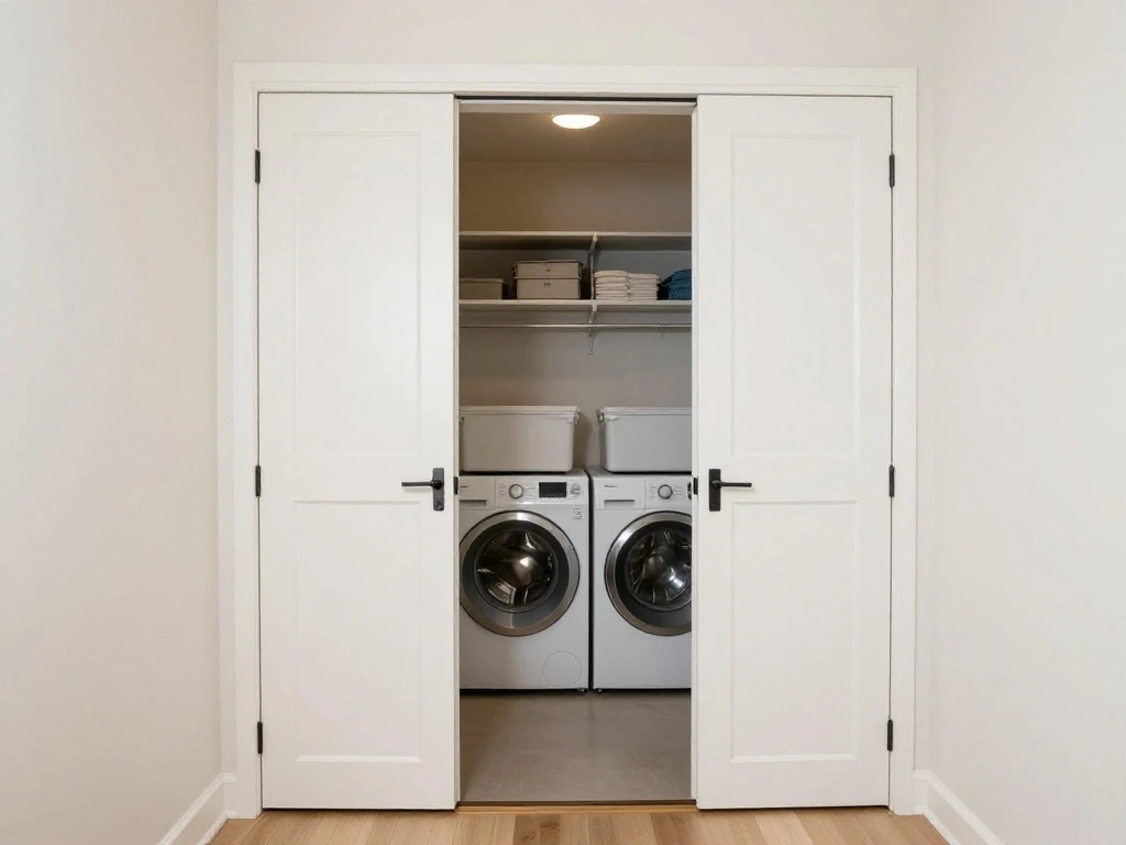 Conceal the Entire Setup With Bifold or Barn-Style Doors