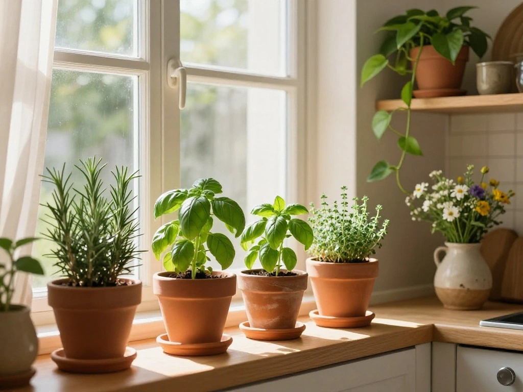 Display Fresh Herbs and Indoor Plants