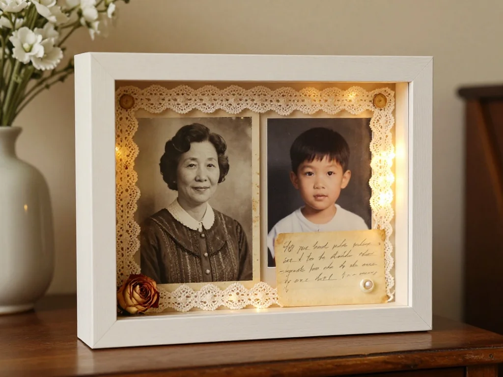 Grandmother and Grandchildren Keepsake Shadow Box