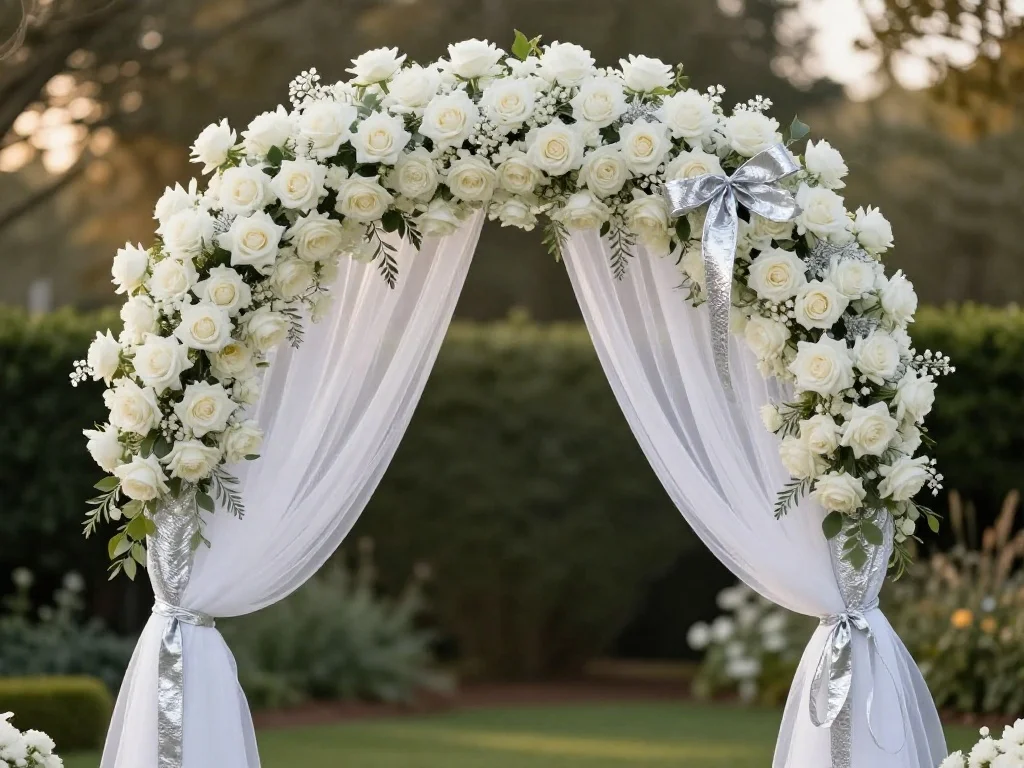 Silver Metallic Ceremony Arch