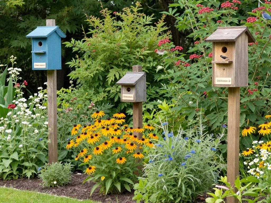 Species-Specific Nesting Boxes in a Wildlife Garden