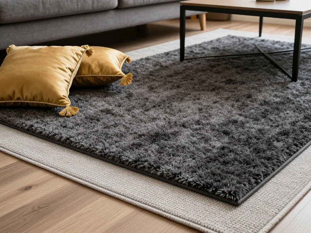 Textured Rug Layering for Warmth