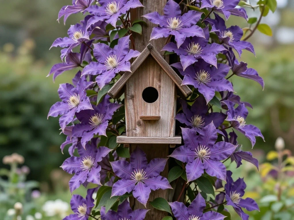 The Birdhouse Nestled in Climbing Vines