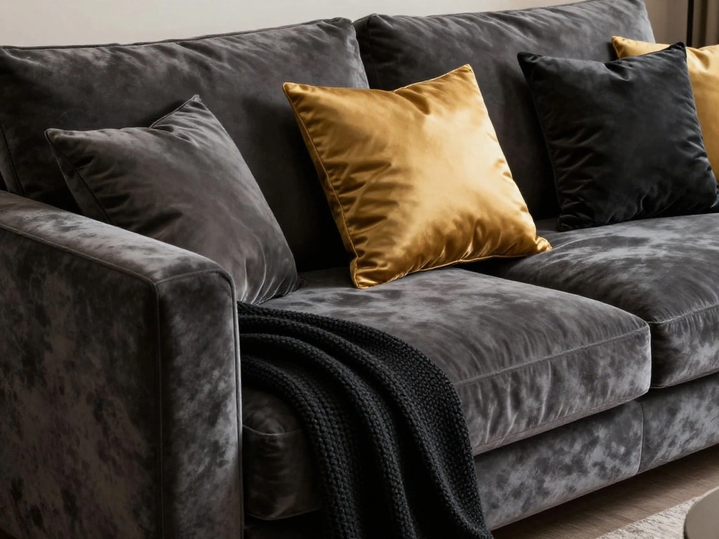 The Velvet Grey Sofa