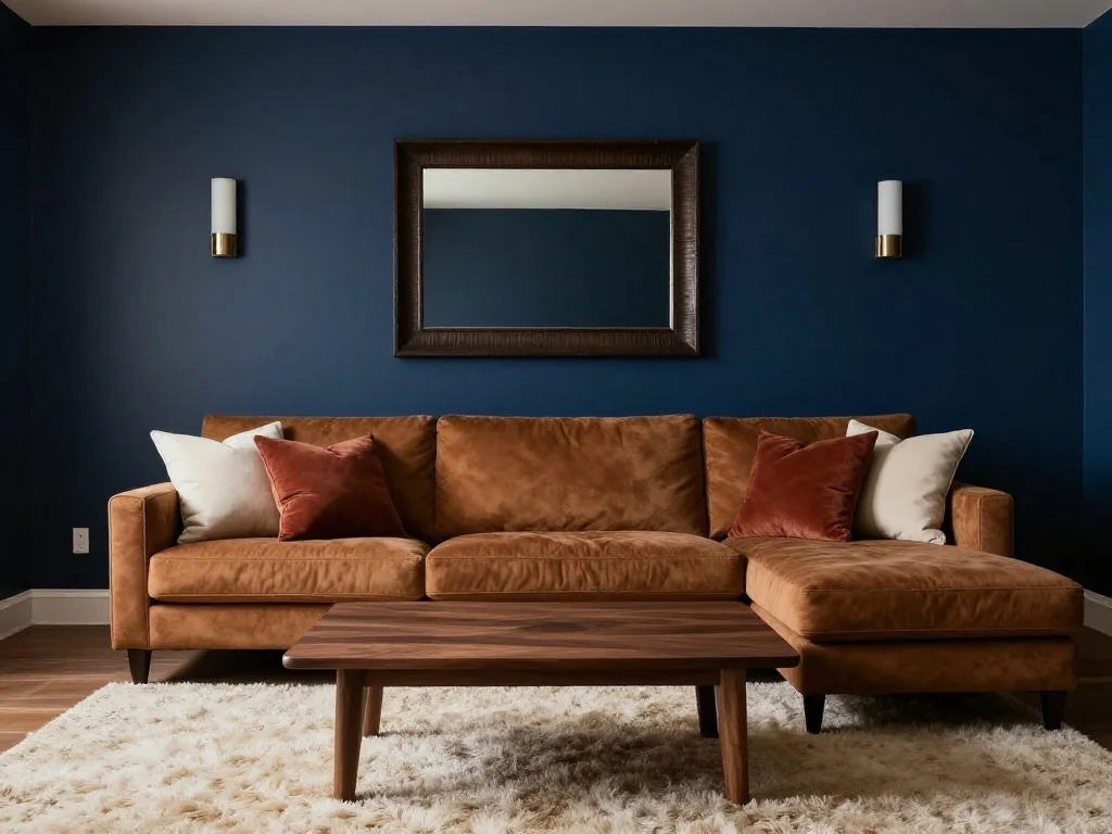 Use a Navy Blue Accent Wall for Depth and Drama