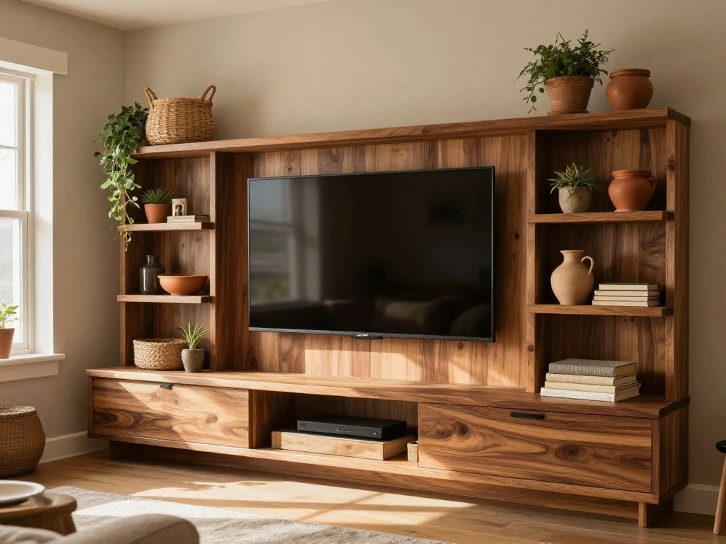 Wooden Floating Shelves for Warmth and Natural Texture