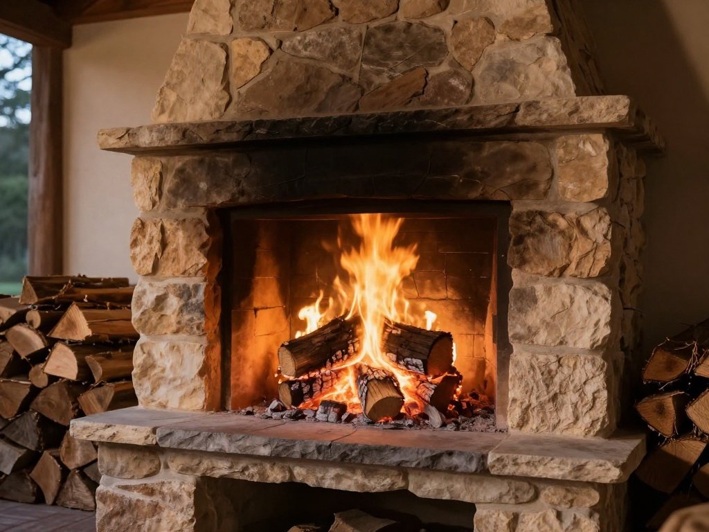  Wood-Burning Fireplace for Traditional Ambiance