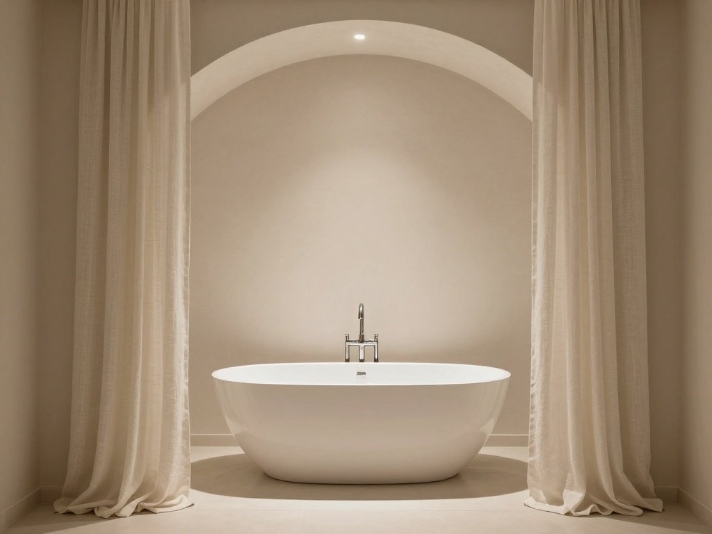  Tub Nestled in an Arched Alcove