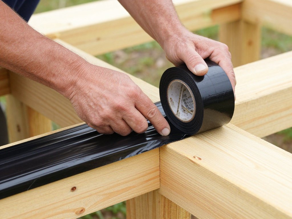 Apply Protective Tape to the Top of Beams and Joists