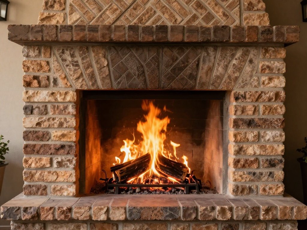 Herringbone Brick Fireplace Surround