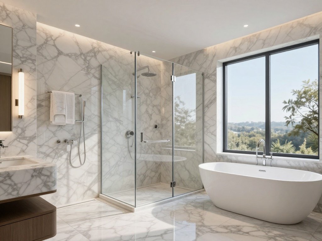 Luxury Doorless Shower With Freestanding Tub