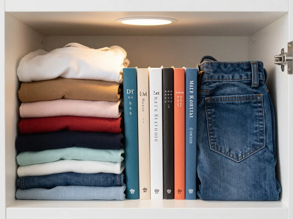 ideas para closet pequenos Aplica el Doblado Vertical