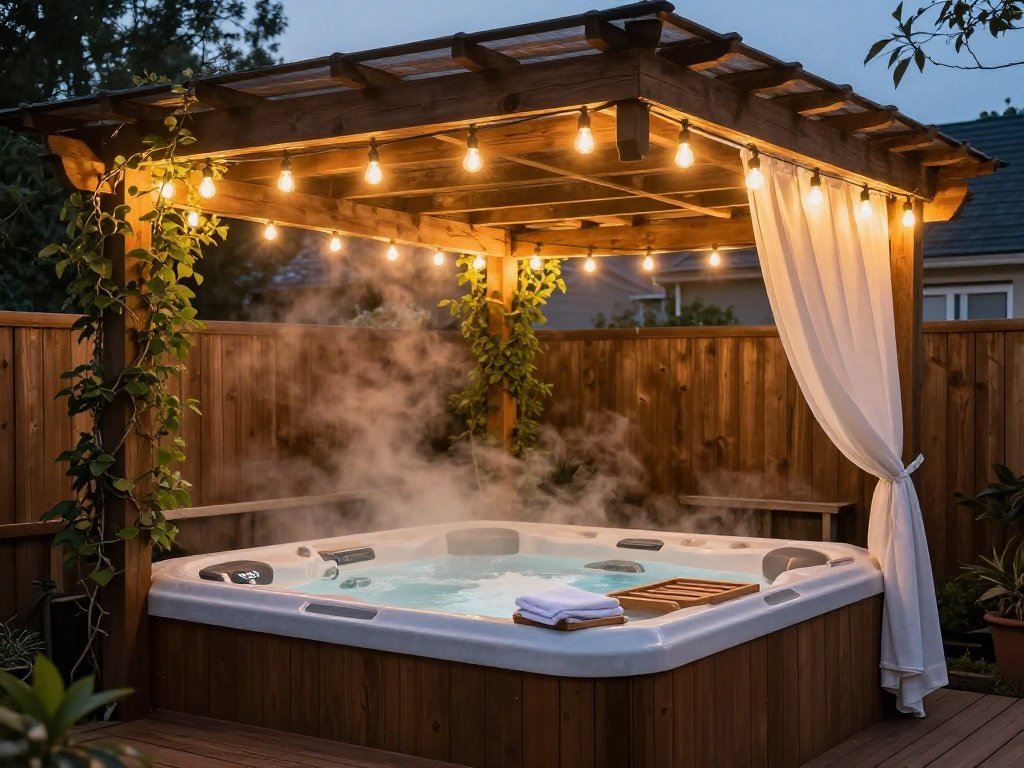  Pergola-Covered Hot Tub Patio