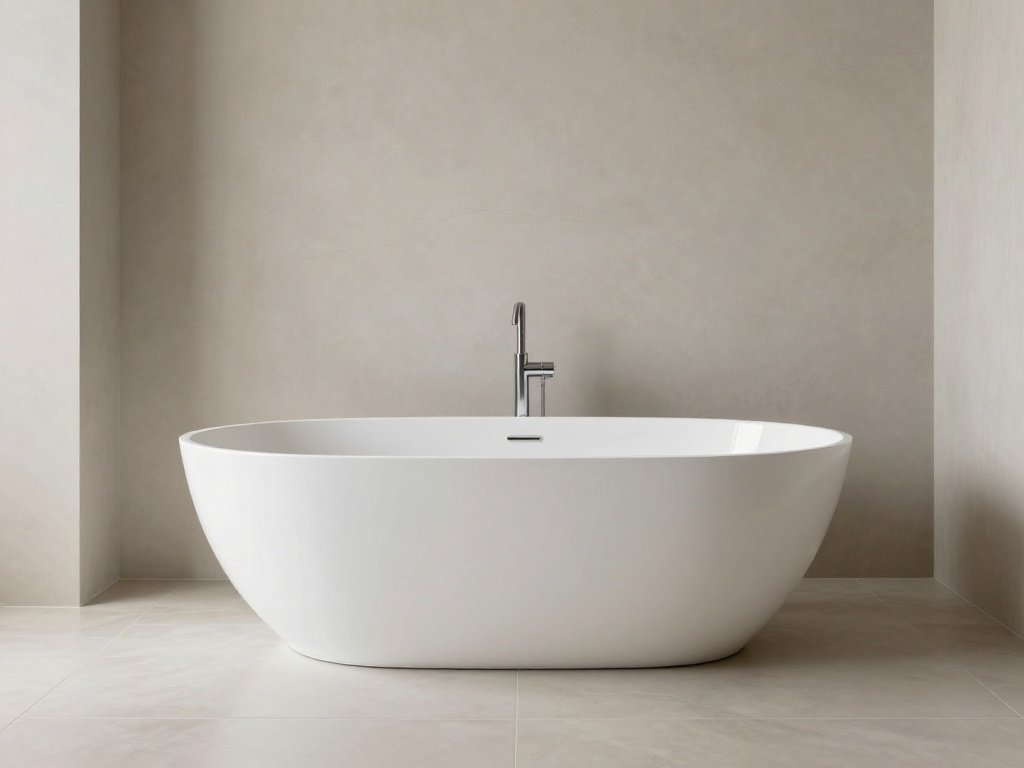 Sleek Oval Soaking Tub for Modern Bathrooms