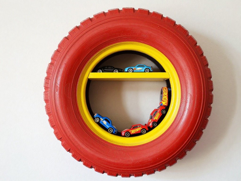  Upcycled Tire Storage Display