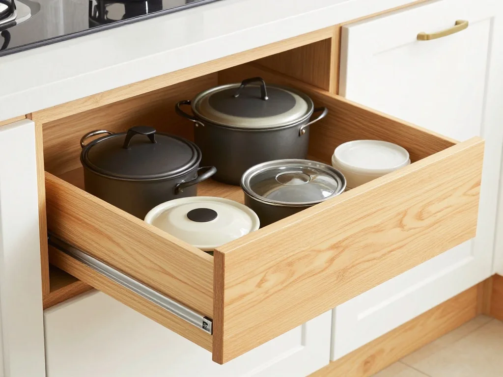 Use Pull-Out Drawers Inside Your Cabinets