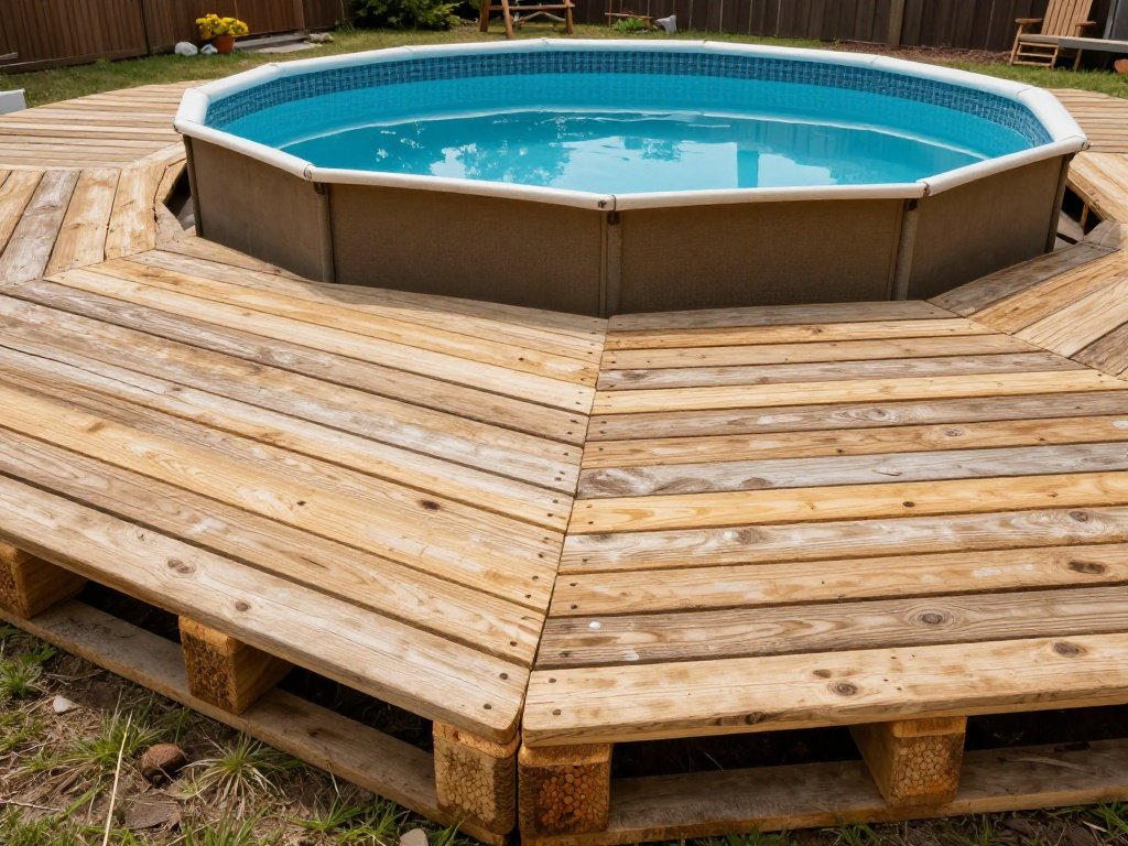 Pallet Wood Pool Deck