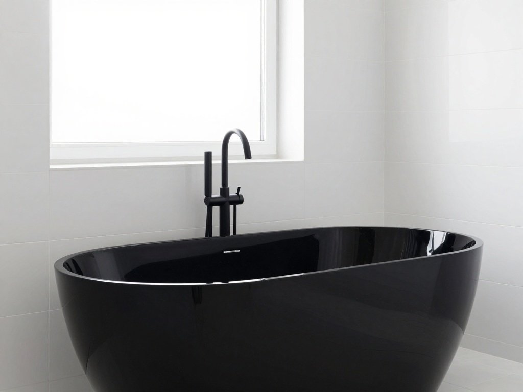 Black Acrylic Tub for a Bold Statement