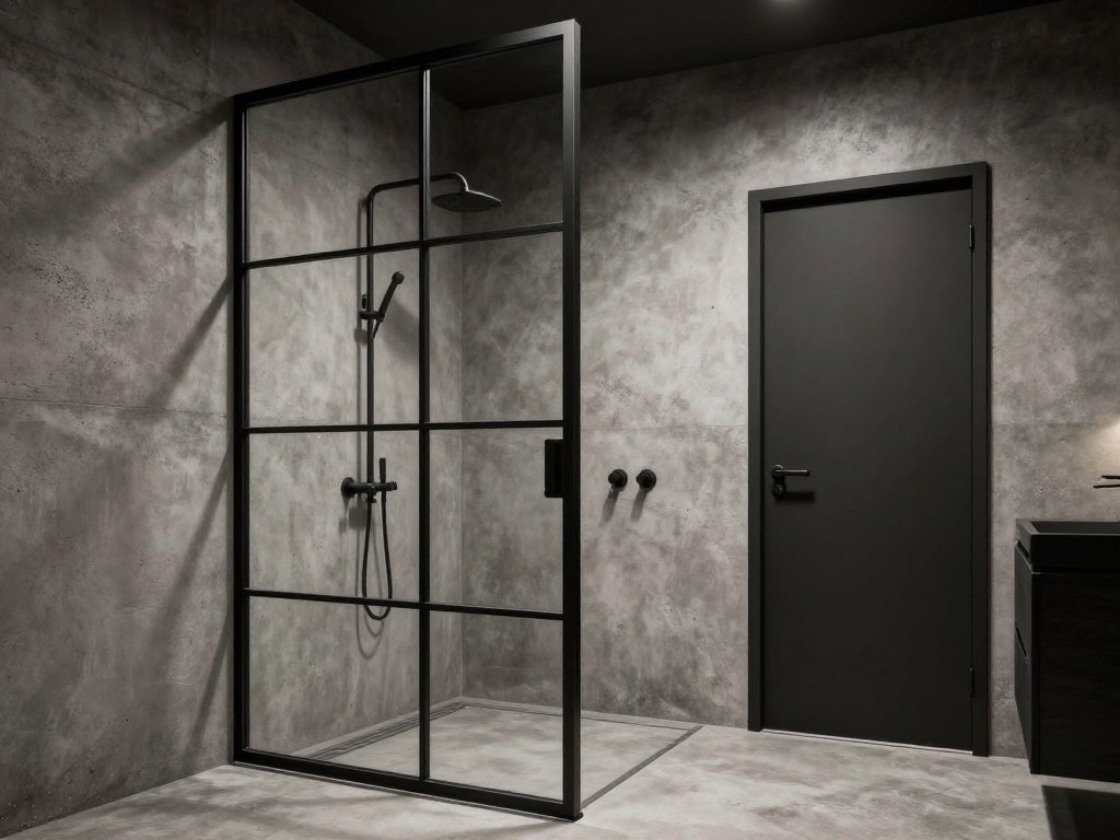 Black Frame Industrial Style Shower