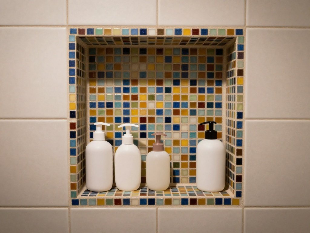 Mosaic or Patterned Tile Inside the Niche