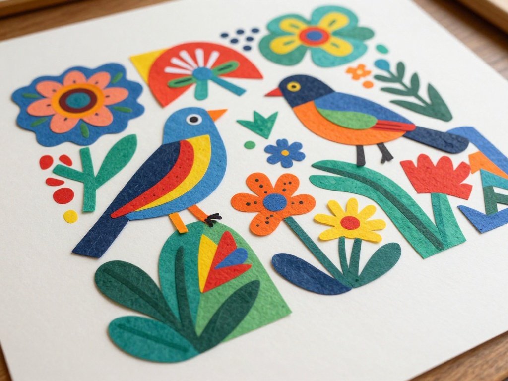  Mola Inspired Fabric or Paper Art Image Prompt