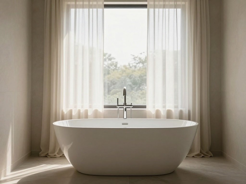  Tub Positioned Under a Window for Natural Light