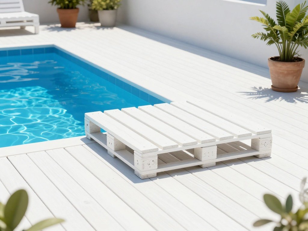 The Pallet Deck with String Lights