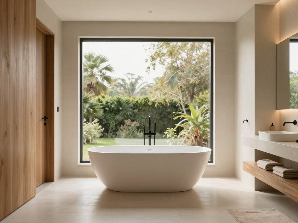 Tub Placed at an Angle to Maximize Views
