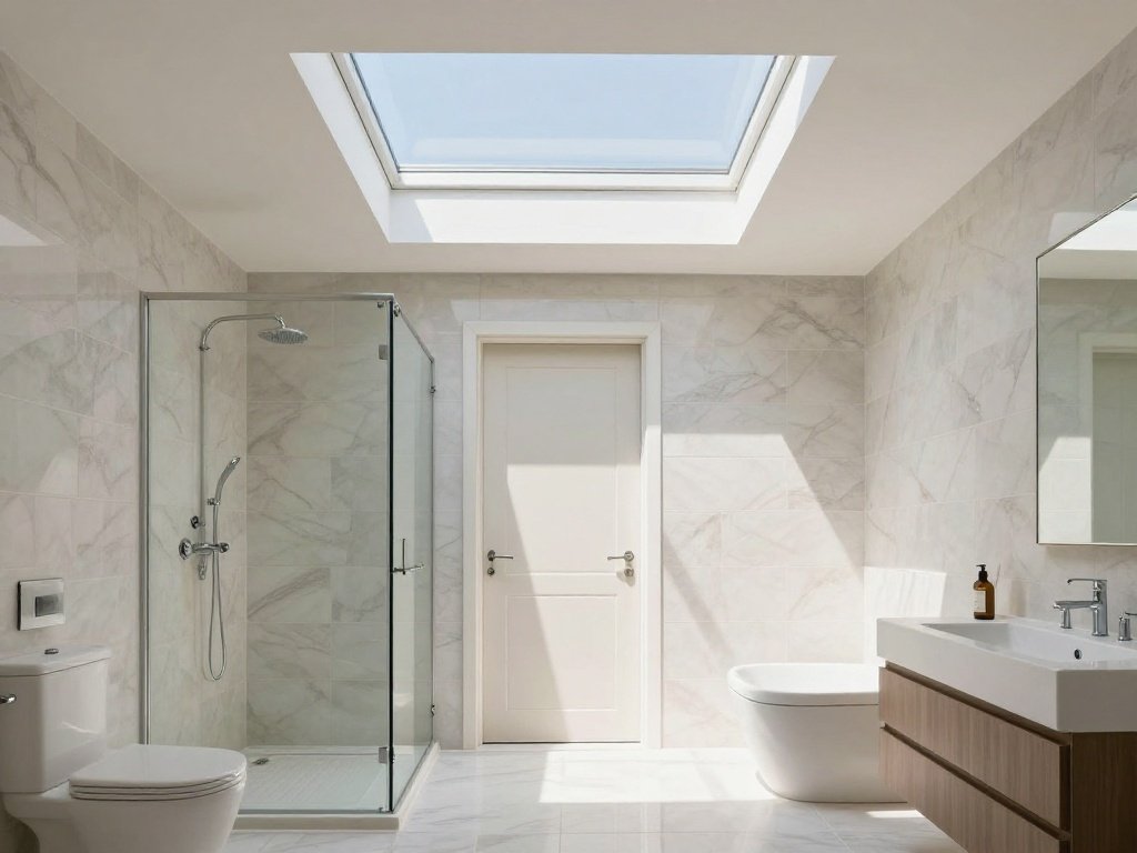 Doorless Walk In Shower With Skylight