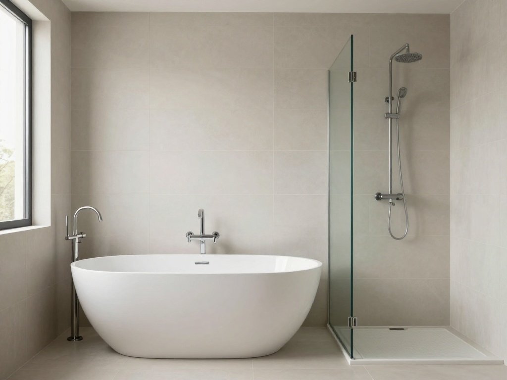 Freestanding Tub Paired with a Walk in Shower
