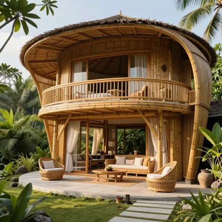 Luxury bamboo villa inspired by Balinese architecture.