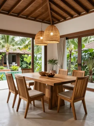 Handcrafted Balinese custom wooden furniture.