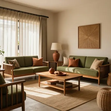 Balinese home featuring warm earthy color palette.