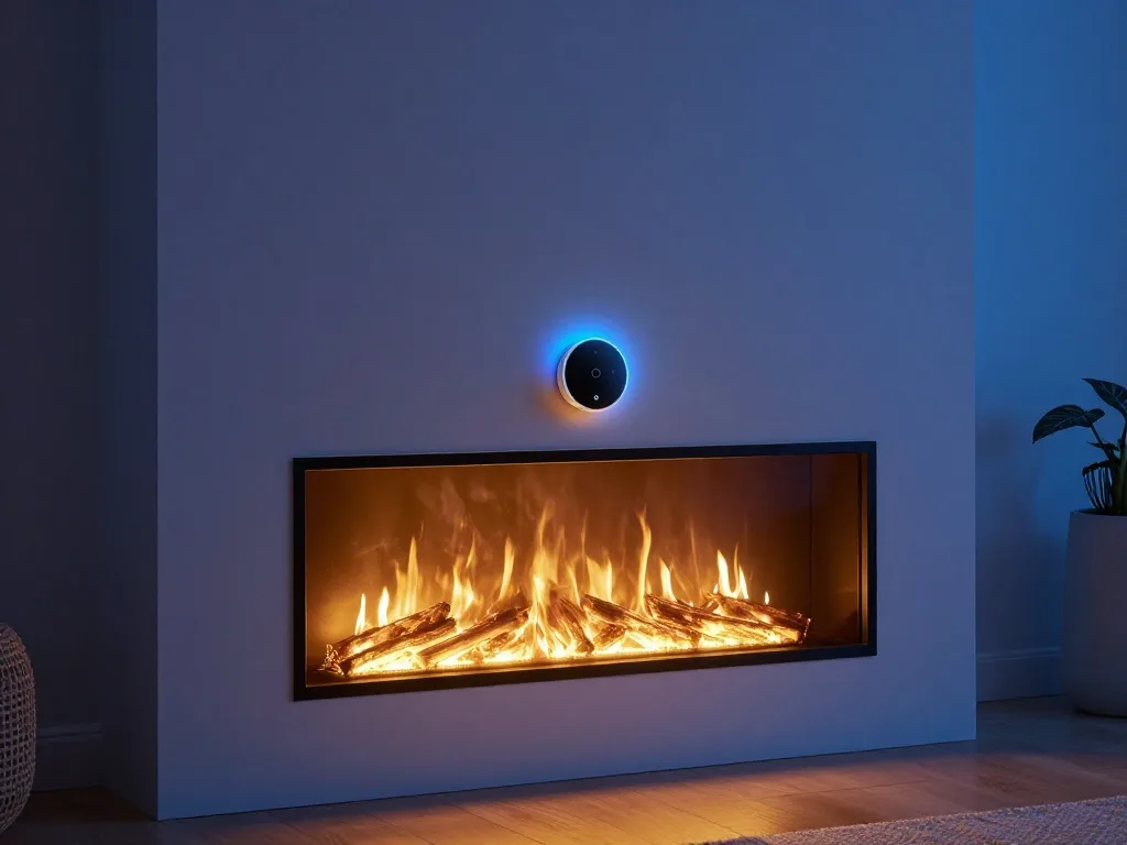 Curved Arms Soften a Fireplace Wall Full of Straight Hard Lines