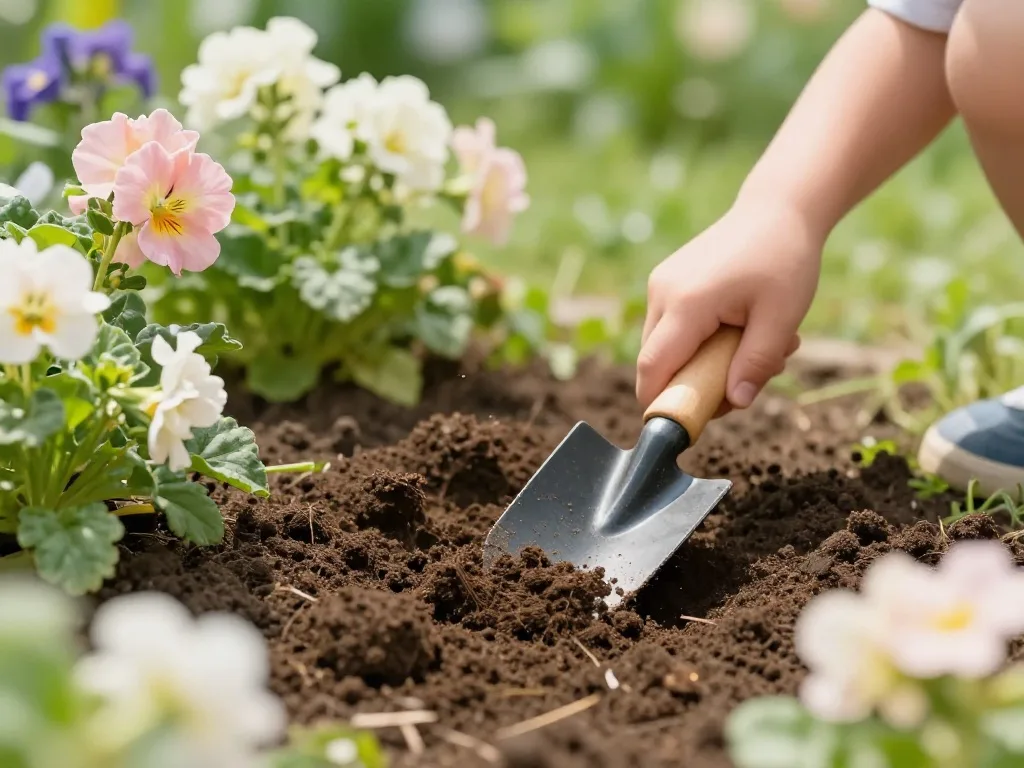 Gardening Tools Sized For Small Hands A child using a small