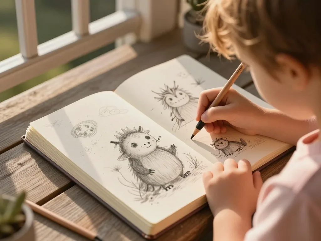  Journal For Wildest Ideas A child sketching imaginative