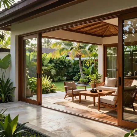 Open-concept Bali-inspired home connecting indoor and outdoor living.