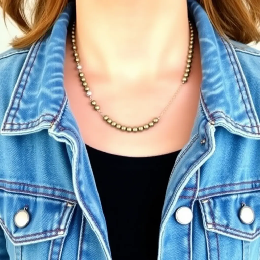 Metallic Beads with Denim Jacket
